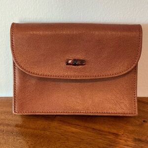 A Very Rare Vintage Brown Leather Longchamp Paris Waist Bag Belt Zip Pouch Bag